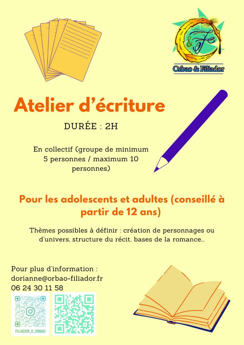 affiche atelier d'écriture